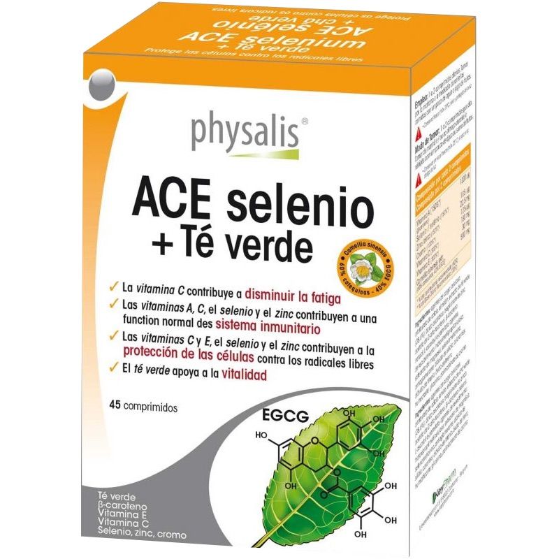 Suplemento ACE Selenio con Té Verde Physalis – 45 comprimidos