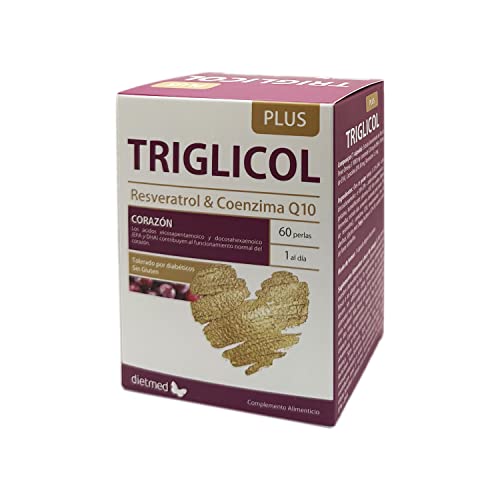 Triglicol Plus - 60 caps - Omega 3, Coenzima Q10 y Resveratrol - DietMed