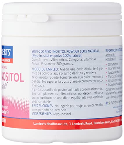 Lamberts Myo Inositol en Polvo - 200 gr