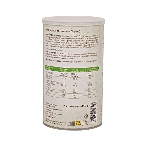 By Nankervis Bebida Vegana Chocolate Con Avena Y Proteina De Arroz 450Gr 450 g