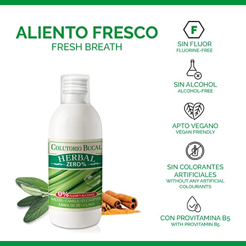 COLUTORIO HERBAL 500 ml | Sin Flúor, Alcohol ni Colorantes Artificiales | Aliento Fresco | Envase sin Bisfenol A | Apto Vegano | Natysal