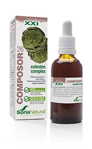 Soria Natural Composor 26 Colestén Complex – Con Extractos de Alpiste, Alcachofera y Levadura Roja de Arroz – Ayuda a Normalizar los Niveles de Colesterol – Salud cardiovascular - 50ml