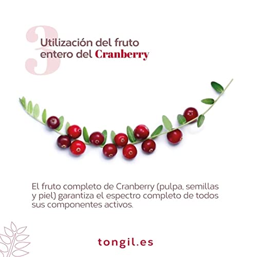 Cranberry Complex Estado Puro - Complemento Alimenticio de Arándano Rojo Americano con 9 cepas de probióticos, fibra prebiótica, D-manosa y Vitamina C - 30 Cápsulas Veganas de Tongil
