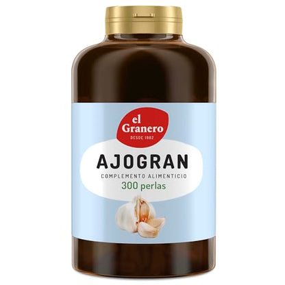 El Granero Integral - Ajogran Complex - 300 Perlas - Elaborado a Base de Aceites Macerados de Espino Blanco, Ajo y Hojas de Olivo - Ayuda a Controlar la Tensión Arterial