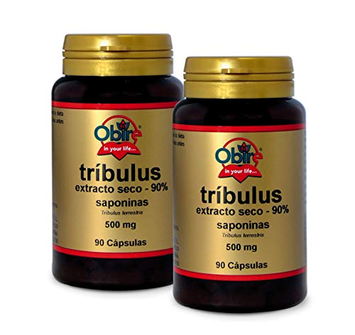 Obire | Tríbulus 500 mg | Complemento Alimenticio a Base de Planta Natural | Favorece la Producción de Masa Muscular | 90% saponinas | 90 Cápsulas