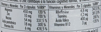 Mondonatural, Tendiplus Bisglicinato de Magnesio, Zinc y Complejo B, 90 Capsulas