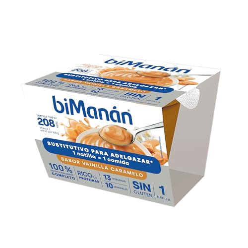 biManán - Natillas de Chocolate, Crema Sustitutiva de Comidas para Adelgazar, Bajas en Calorías, Ayudan a Perder y Controlar el Peso