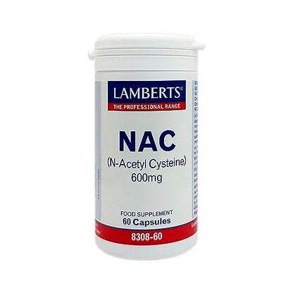 Lamberts Nac N-Acetil Cisteina 600Mg, Blanco, 60 Unidades, 80 Gramos