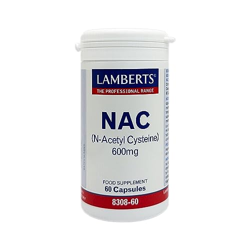 Lamberts Nac N-Acetil Cisteina 600Mg, Blanco, 60 Unidades, 80 Gramos