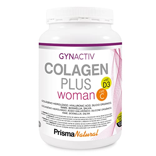 Prisma Natural - Colágeno Hidrolizado en Polvo con Ácido Hialurónico, Calcio, Vitamina C y D3. Suplemento para Regeneración Articulaciones, Huesos, Piel, Uñas y Pelo para Mujer, 300gr