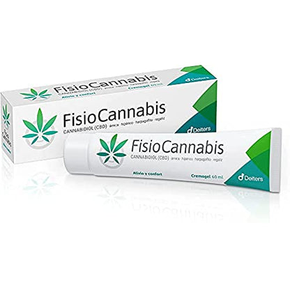 DEITERS - FisioCannabis 60 ml, Cremagel, Gel Recuperador Muscular, Pomada Antiinflamatoria, para Lesiones, Crema con Harpagofito, a base de CBD