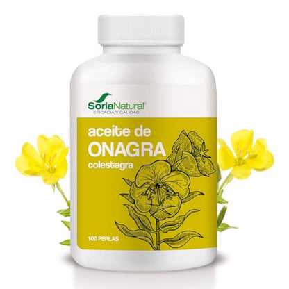 Soria Natural Aceite de Onagra 500 perlas– Colestagra – Cuidado de la Piel - Ayuda en Caso de Malestares Menstruales, Premenstruales y Menopausia – Salud Femenina