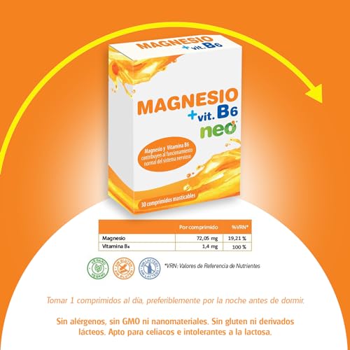NEO | Magnesio + Vitamina B6 | 30 Cápsulas | Ayuda a Reducir el Cansancio y la Fatiga | Aporta Energía y Vitalidad | Refuerza los Músculos