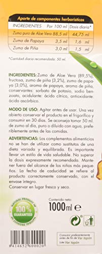 Herbofarm Zumo Puro Aloe Vera Con Piña Papaya 1L 1 Litro 500 g