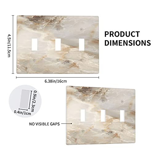 Beige Marble Light Switch Cover Decorative Wall plate Outlet Cover Receptacle Standard Size Unbreakable