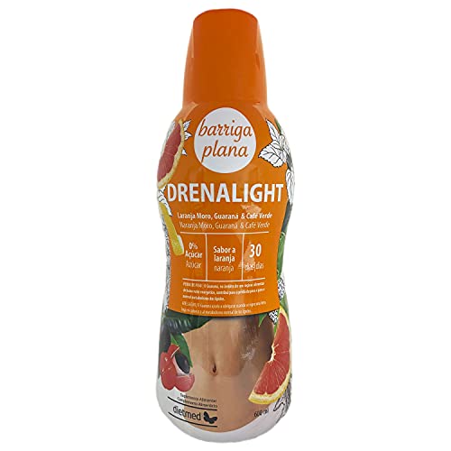 Dietmed | Drenalight Barriga Plana - 600 ml Solución Oral | Naranja Roja Moro, Guaraná y Café Verde | 30 días
