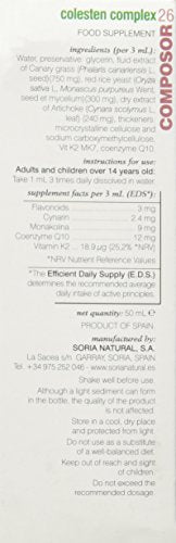 Soria Natural Composor 26 Colestén Complex – Con Extractos de Alpiste, Alcachofera y Levadura Roja de Arroz – Ayuda a Normalizar los Niveles de Colesterol – Salud cardiovascular - 50ml