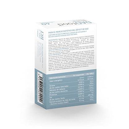 DAOfood - Manejo del Déficit de DAO - Dispensador 60 Mini Comprimidos Gastrorresistentes - Enzima DAO