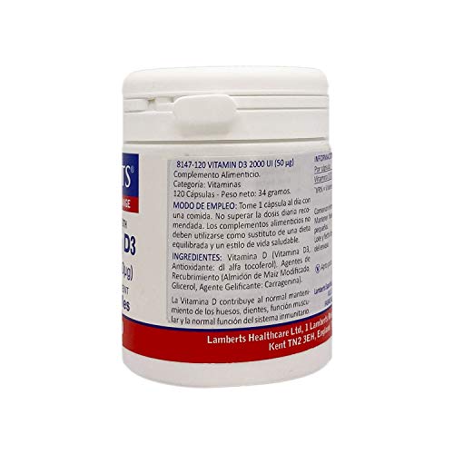 Lamberts Vitamina D3 2000ui - 120 Cápsulas