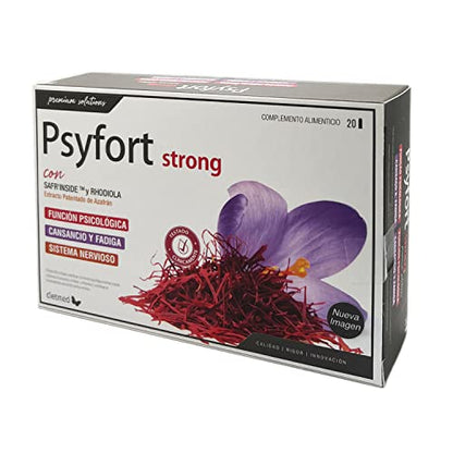 Dietmed | Psyfort Strong - 20 X 15 ml Ampollas | Safr´Inside (Extracto Patenteado de Azafrán) y Rhodiola | Sabor a Naranja