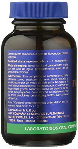 G.S.N. - Complemento Alimenticio - 200 gr | Flavoline Complex | Bioflavonoides Cítricos, Rusco, Ginkgo Biloba y Cola de Caballo | Para el Sistema Circulatorio