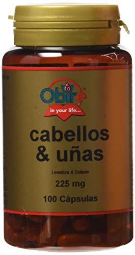 Obire | Cabellos y Uñas 225 mg | Levadura + Selenio | Ayuda a Fortalecer y Frenar la Caída del Cabello | Ayuda a Reforzar las Uñas Débiles y Quebradizas