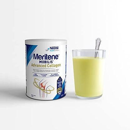 Meritene | Mobilis Advanced Collagen | Suplemento Nutricional | Para el Cuidado de Articulaciones Músculos y Huesos | Colágeno y Vitaminas | Formato en Polvo | Sabor Limón | 24 Raciones | 400 gr