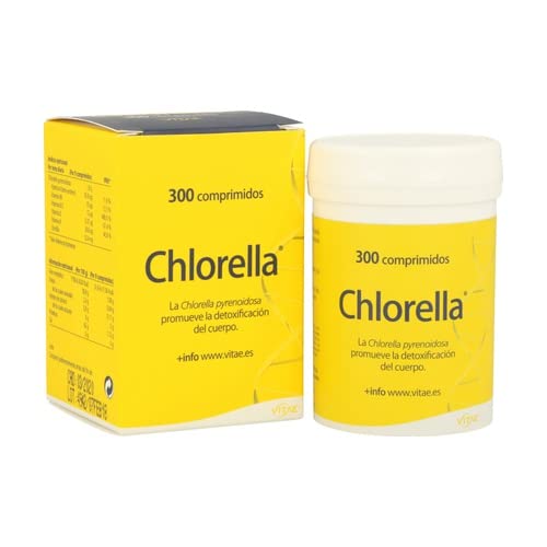 Vitae Chlorella 300 comprimiods | Complemento alimenticio a base de alga de Chlorella | Vitalidad y energía | Detox | Eliminar toxinas