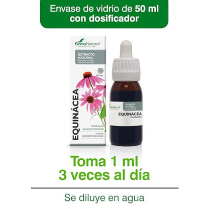 Soria Natural Extracto de Equinácea - Refuerza tus defensas de forma natural - Ayuda al sistema inmunológico - Extracto de Planta 100% Natural Alta Absorción - Botella con 50ml