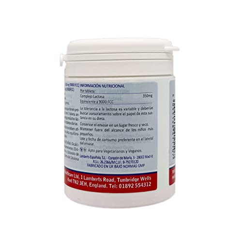 Lamberts Complejo de Lactasa 350 Mg, Blanco, 60 Tabletas, 21 gramo, 1