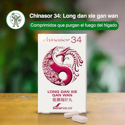 Soria Natural Chinasor 34 Long Dan Xie Gan Wan - 30 Comprimidos