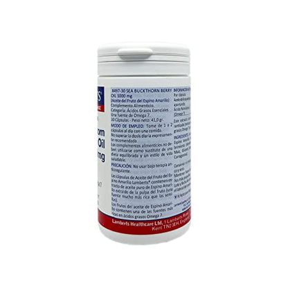 Lamberts Aceite del Fruto del Espino Amarillo 1000mg, 30 Cápsulas, 30