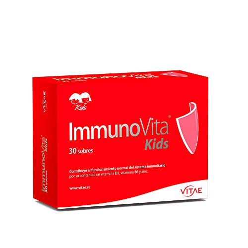 Vitae ImmunoVita Kids 30 sobres | Betaglucanos de levadura, vitamina D3, vitamina B6 y zinc | Activar las defensas de los niños | Sistema inmunitario fuerte