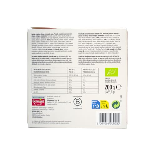 GERMINAL Galletas Quinoa rellenas de Cacao BIO Sin Gluten - 200g