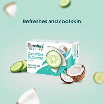 HIMALAYA Cucumber & Coconut Refreshing Soap refreshes and gently cleanses excess oil, 75 g