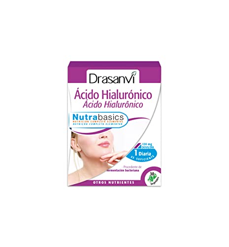 DRASANVI Ácido Hialurónico Procedente de Fermentación Bacteriana | Función Estructural para Piel, Cartílagos y Articulaciones | Hidratante Natural | para Veganos | 30 Cápsulas Vegetales = 30 Días