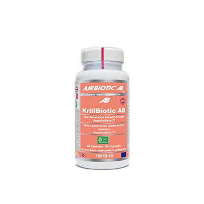 AIRBIOTIC AB - KrillBiotic AB, Ácidos Grasos Esenciales, Omegas para el Corazón, Cerebro y Colesterol, 60 Cápsulas