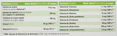 Vitanatur - Equilibrium (1), Complemento Alimenticio, con Azafrán, Rodiola, Triptófano y Vitamina B, Ingredientes que ayudan en Situaciones de Estrés (1) y el Estado de Ánimo (1) - 60 Comprimidos