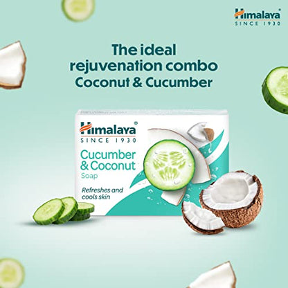 HIMALAYA Cucumber & Coconut Refreshing Soap refreshes and gently cleanses excess oil, 75 g