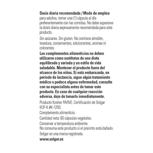 Solgar reducido l-glutathione 250 mg cápsulas vegetales