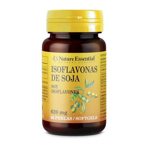 Nature Essential | Isoflavonas de Soja 610 mg | 50 Perlas | A Base de Aceite de Onagra y Aceite de Soja | Contribuye a Aliviar los Síntomas Menstruales