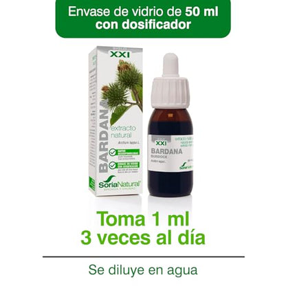 Soria Natural Bardana Extracto - Favorece la Acción Diurética, Apoya la Depuración del Organismo - 100% Puro - Suplemento de Bardana Potente Diurético Natural - Botella de 50 ml