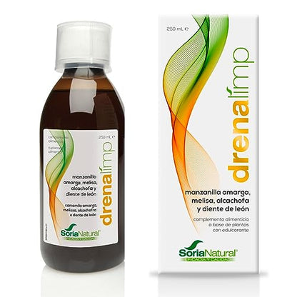 Soria Natural Drenalimp - Favorece la Digestión, Equilibra la Flora Intestinal - Ayuda en la Eliminación de Toxinas - Bebida Diurética y Depurativa - Botella de 250ml