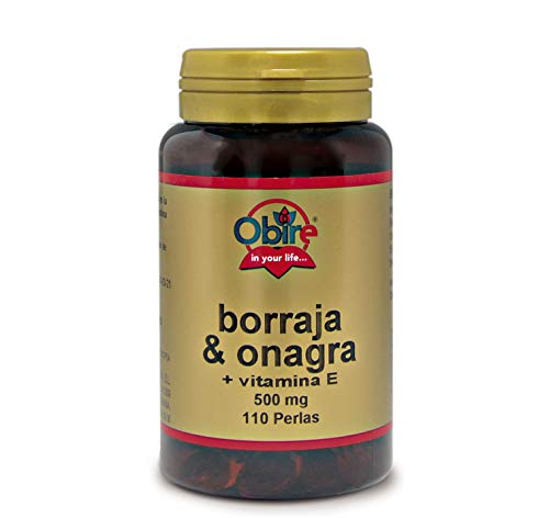 Obire | Aceite de Borraja + Vitamina E 500 mg | 110 Perlas | Contribuye a Aliviar los Síntomas Menstruales | Antioxidante | Ayuda a Aumentar tu Rendimiento Físico y Mental