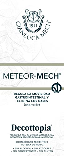 Gianluca Mech - Meteor-Mech, Suplemento Alimenticio Keto de 500 ml, Contrarresta los Gases Intestinales y la Sensación de Hinchazón Abdominal, con Regaliz y Alcaravea, Vegano