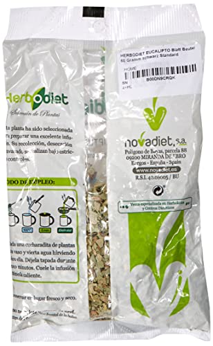 Novadiet EUCALIPTO Hojas Bolsa 60 Gramos, Negro, Estandar