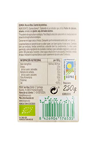 BIOGRÁ - Semillas de Quinoa, Apto para Veganos, Sin Sal, Sin Azúcares, 250g