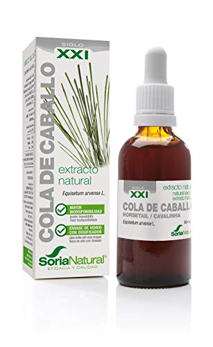 Soria Natural - EXTRACTO DE COLA DE CABALLO S. XXI - Extracto Natural - Fuerza uñas y cabello y disminuye retención de líquidos - 50 ml - Equisetum arvense (PACK 1)