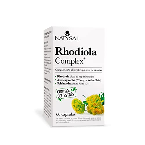 RHODIOLA COMPLEX® 60 CÁPSULAS | Complemento alimenticio a base de extractos de Rhodiola, Ashwagandha y Schizandra | Control del Estrés Físico y Emocional | Natysal