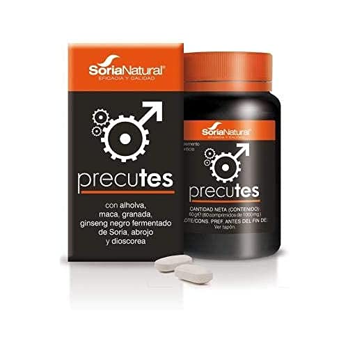 Soria Natural Precutes - Ingredientes Naturales Precursores de la Testosterona – con Alholva, Maca, Granada, Ginseng Negro Fermentado de Soria, Abrojo y Dioscorea - Caja con 28 comprimidos de 800 mg